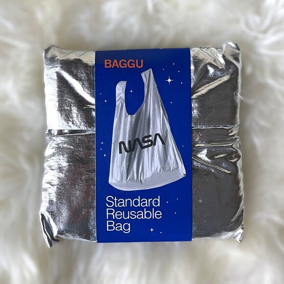 BAGGU | Bags | Nwt Standard Baggu Nasa Space Logo Silver | Poshmark